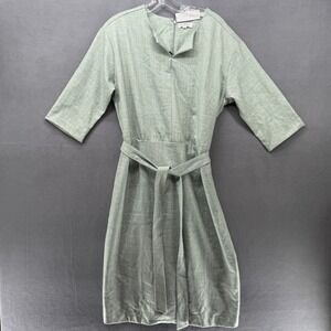 Sweet Salt Pencil Dress Sage Green Drop Shoulder 3/4 Sleeve Belted Modest NWT 12